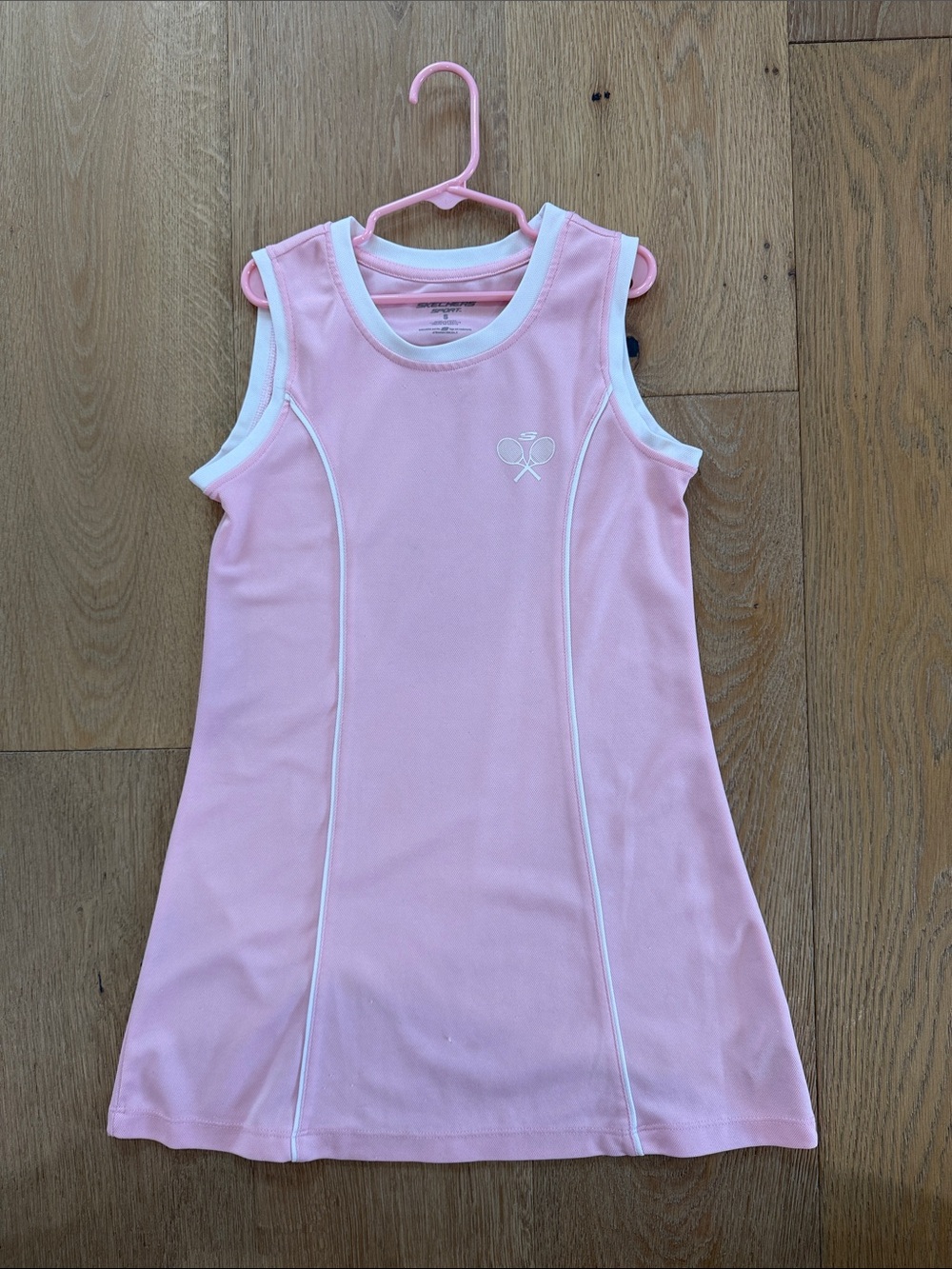 Skechers Light Pink Sleeveless Tennis Dress with White Piping